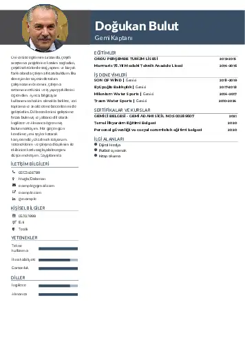 Gemi Kaptanı CV Örnekleri cv indir